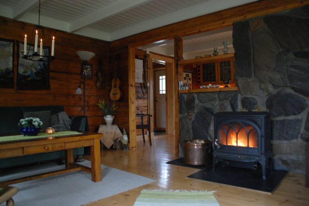 Вилла 100 Years Old Norwegian Log House In Тромсё Экстерьер фото